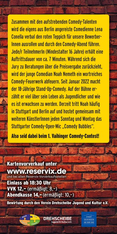 Flyer Comedy Contest Rückseite